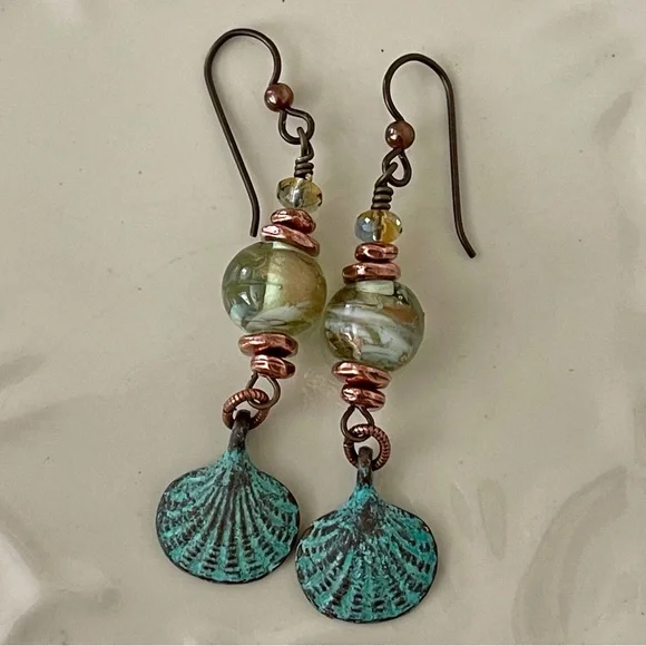 ARTISAN Earrings - “The Seashore” Dangles - Picture 7 of 10